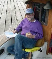 Jim Dahl lounges aboard S/V Peaches at the Shelter Cove public dock.